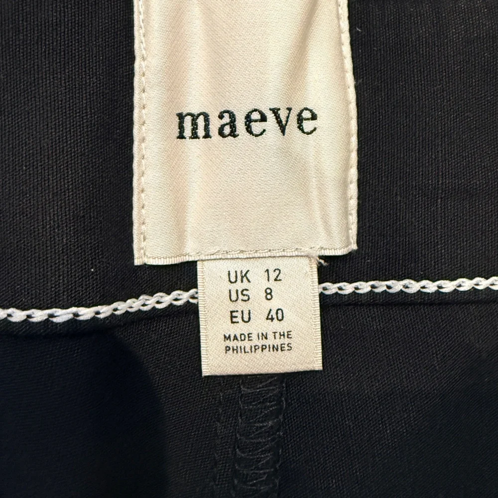 NWT Maeve Anthropologie US 8 Linen Blend Capri Black Pants - Picture 13 of 15